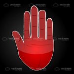 Abstract Red Hand in Stop Sign